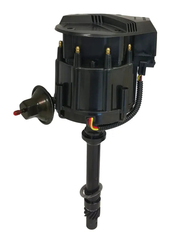 Proflow Distributor Billet Black Ready-to-Run Black Vacuum Advance SB & BB For Chevrolet with Coil 50 000 V