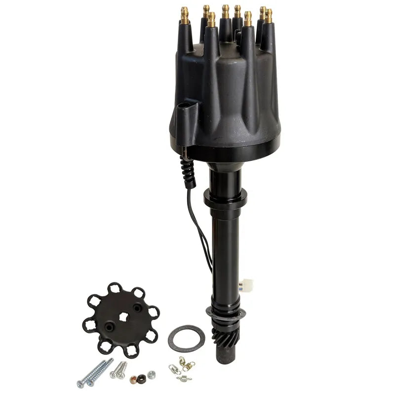 Proflow Distributor SB & BB For Chevrolet V8 Pro Series Magnetic Pickup Mechanical Advance Black Cap