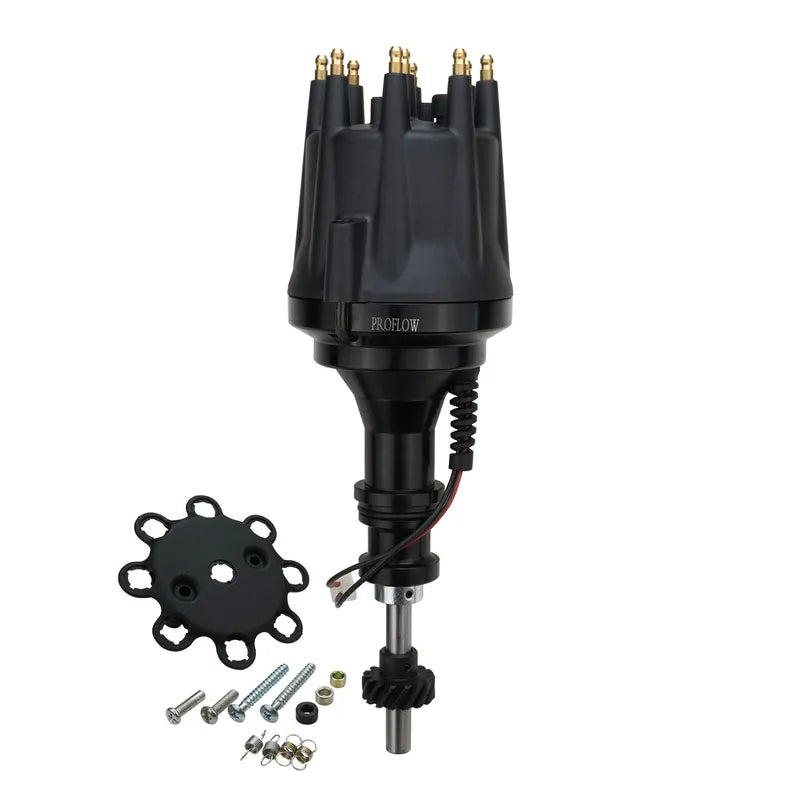 Proflow Distributor SB Ford 302 351 Cleveland Pro Series Magnetic Pickup Mechanical Advance Black Cap