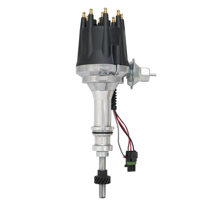 Proflow Distributor Billet Black Ready-to-Run Vacuum Advance For Ford 351 Windsor