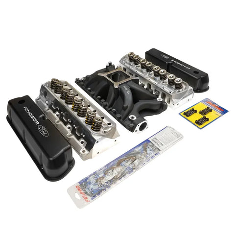 VPW Proflow Cylinder Head SuperMax 205 & Intake Kit, Manifold, Max Jr, Single Plane, Aluminium, Black, Square Bore, SB For Ford, 351W