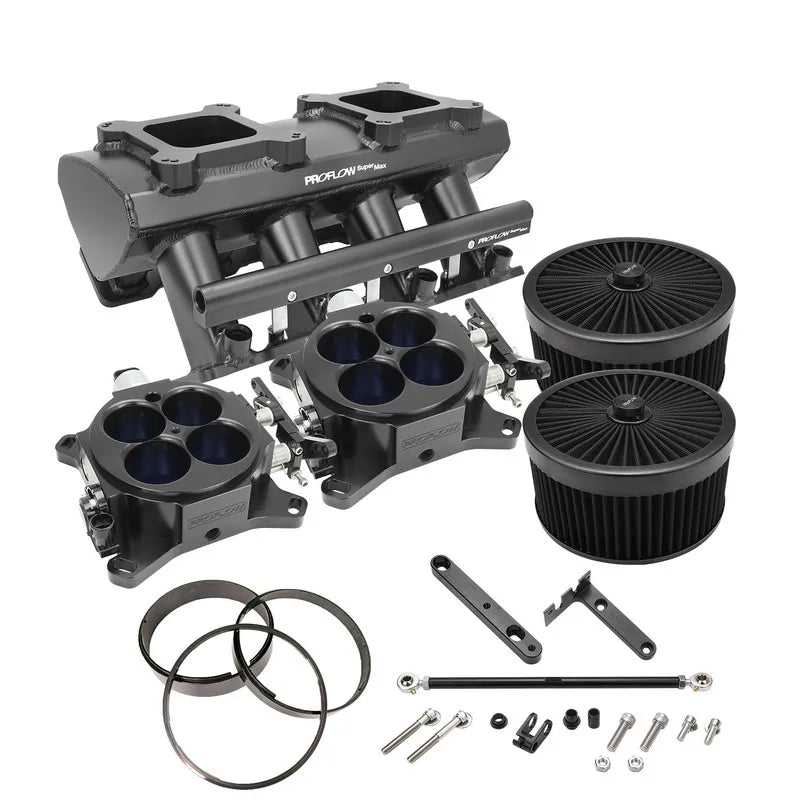 Proflow SuperMaxintake Manifold Kit Tunnel Ram For Holden Commodore LS1/LS2 EFI 4150 Fabricated Black Kit