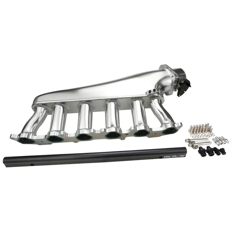 Proflow Intake Manifold Kit Fabricated Aluminium Polished For Toyota 1FZ-FE Inlet Plenum 90mm Throttle Body Fuel Rail