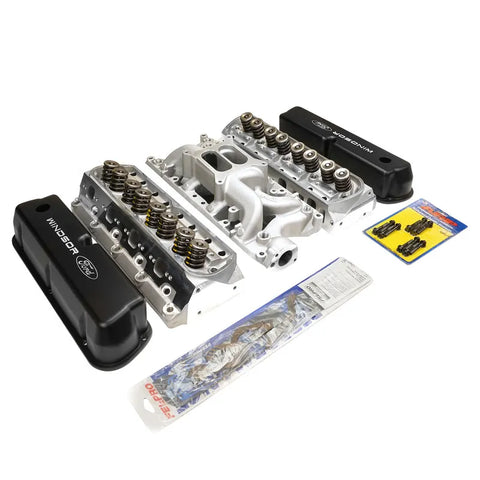 VPW Proflow Cylinder Head AirMax 185 & Intake Kit, Manifold, AirMax, Dual Plane, Aluminium, Natural, Square Bore, For Ford, 289/302, Each