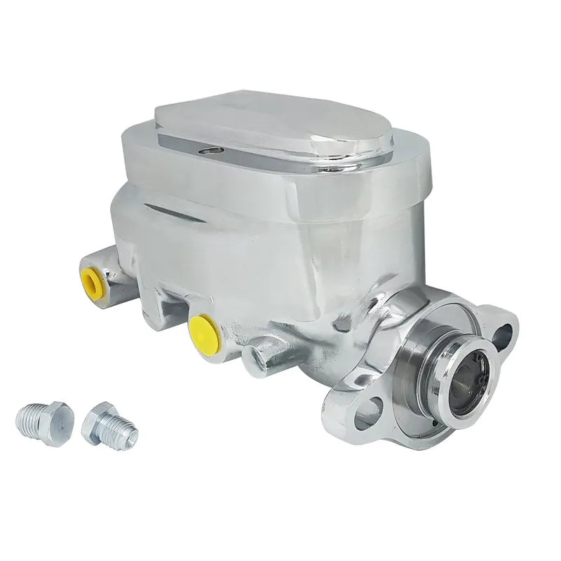 Proflow Master Cylinder Universal GM Raised Top Aluminium Polished 1.00in Bore Dual Bowl Ports Both side