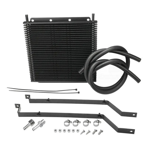 Proflow Transmission Oil Cooler Kit For Holden Commodore VT S2/VX V6 & V8 280 x 255 x 19mm 3/8'' Barb Black Powderc...