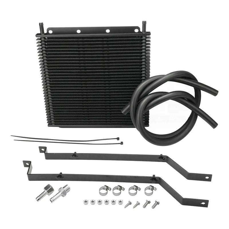 Proflow Transmission Oil Cooler Kit For Holden Commodore VT S2/VX V6 & V8 280 x 255 x 19mm 3/8'' Barb Black Powderc...