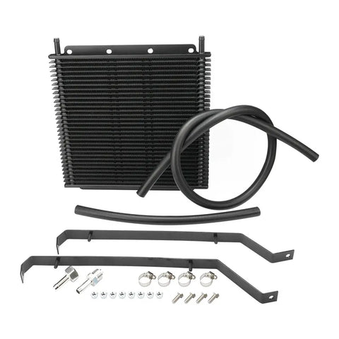 Proflow Transmission Oil Cooler Kit For Holden Commodore VZ V6 & V8 280 x 255 x 19mm 3/8'' Barb Black Powdercoated