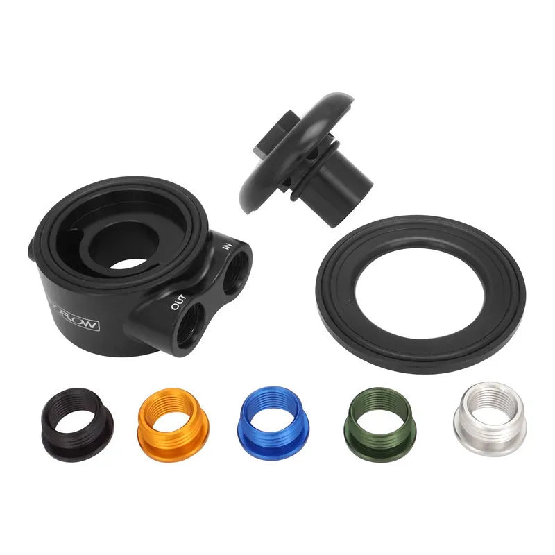 Proflow Oil Filter Bypass Adaptor Spin-On 90 Deg -08AN ORB Black Anodized Universal