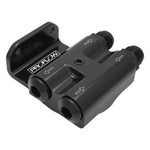 Proflow Remote Universal Filter Head 3/4''-16 Thread 4x Side AN10 Ports 1/8'' NPT Port Billet Black Anodised