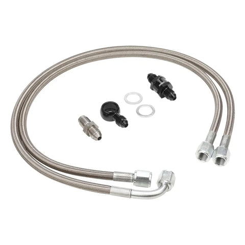 Proflow Turbo Oil Feed Stainless Braided Line Kit 30 Micron Filter For Ford Falcon Barra BA-BF XR6 Turbo