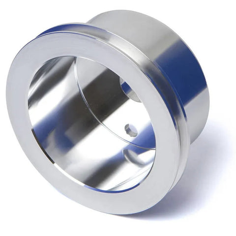 Proflow Pulley V-Belt Crankshaft SB Chev Long Water Pump 1-Groove Polished Aluminium