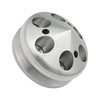 Proflow Pulley V-Belt Alternator Billet Aluminium Clear Anodised Single Groove with Cover 71mm x 17mm Bore Polished