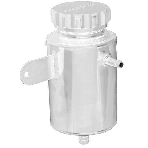 Proflow Power Steering Reservoir Remote Aluminium Polished Universal 120mm x 90mm Barb Male 3/8in 1/2in