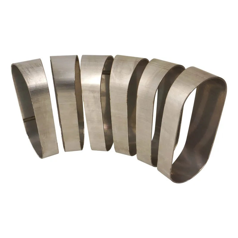 Proflow Pie Cut Oval Tubing Stainless Steel Vertical Cut 15 Degree 6pcs Set