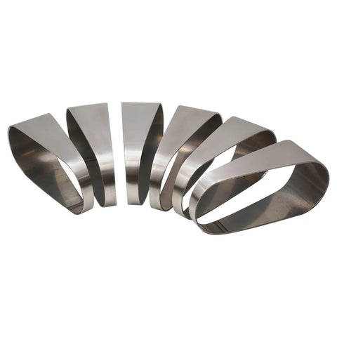 Proflow Pie Cut Oval Tubing Stainless Steel 4in 63mm x 125mm Horizontal Cut 15 Degree 6pcs Set