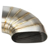 Proflow Pie Cut Welded Oval Tube Horizontal 304 Stainless Steel 3.5in 90 deg