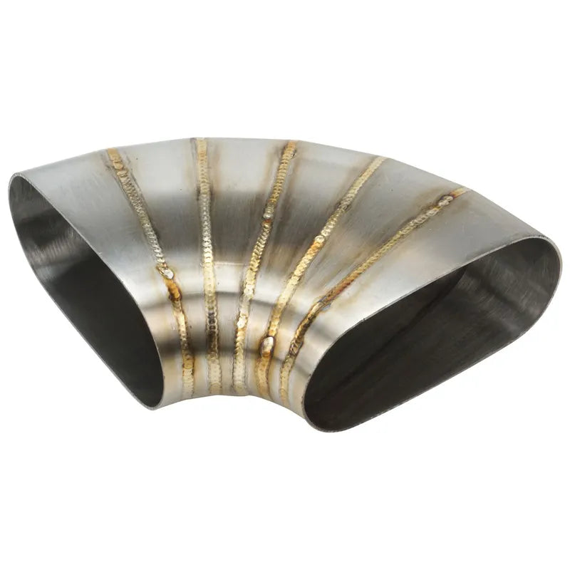Proflow Pie Cut Welded Oval Tube Horizontal 304 Stainless Steel 3.5in 90 deg