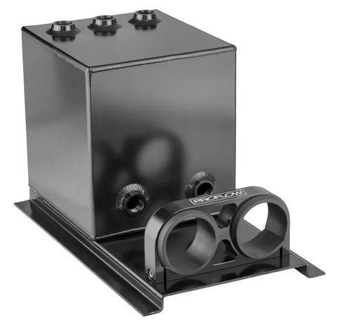 Proflow Fuel Surge Tank Fabricated Aluminium Square 044 Pump Mounts 200mm x 200mm x 180mm 5L AN