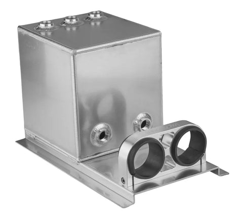 Proflow Fuel Surge Tank Fabricated Aluminium Square 044 Pump Mounts 200mm x 200mm x 180mm 5L AN Anodised