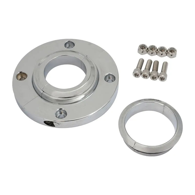 Proflow Universal Chrome Aluminium Steering Column Floor Mount Plate, Kit