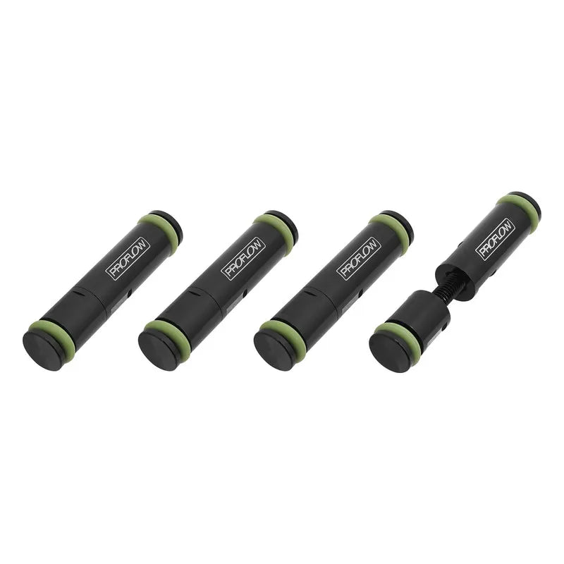 Proflow Fuel Injector Blanks 14mm O-Rings Adjustable 4 Pack Billet Aluminium Black