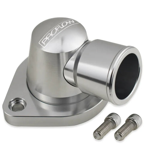 Proflow Water Neck Billet Aluminium Silver Anodised 90 Degree Swivel SB & BB For Chrysler