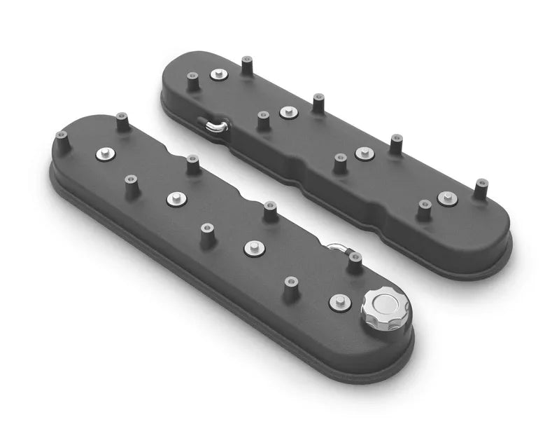 Proflow Valve Covers For Holden/Chev Commodore LS Cast Aluminium With Coil Mounting Post Black Set