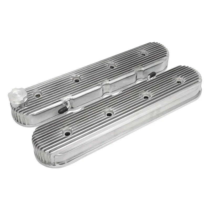 Proflow Valve Covers Tall Cast Aluminium LS Chev For Holden Commodore Engines Vintage Series Finned Polished