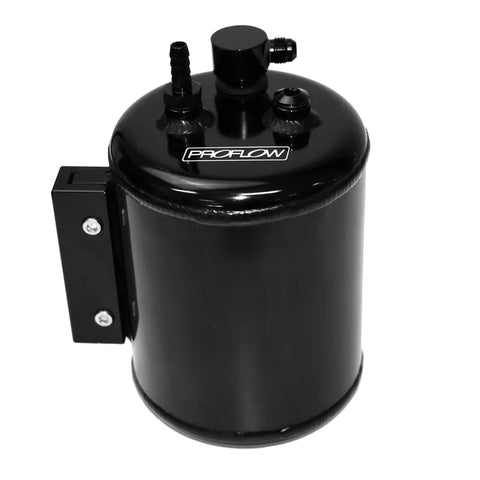 Proflow Brake Vacuum Reservoir Tank Fabricated Aluminium 126mm Diameter Check Valve & Hardware Black Anodised