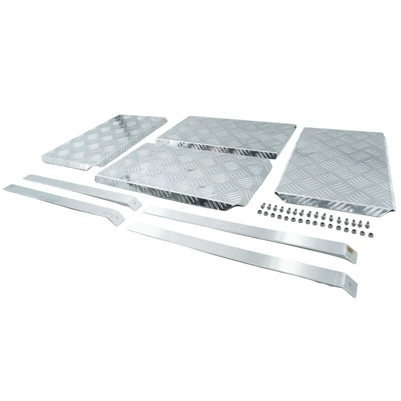4Pcs Aluminium Checker Plates Mudguards 4X4 Ute 470x285x 2.5mm — image 1