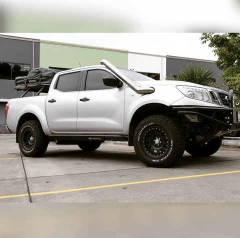 Platinum Mechanical and Suspension Mid Entry Clear Stainless Snorkel & Custom Airbox (Navara NP300 15+) — fits Niss...