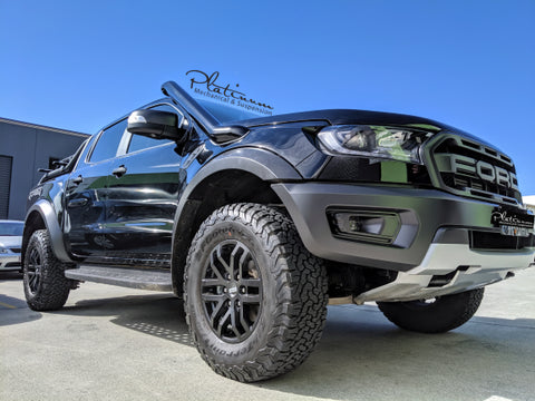 Platinum Mechanical and Suspension Mid Entry Powdercoated Black Stainless Snorkel & Custom Airbox (Ranger Raptor 18...
