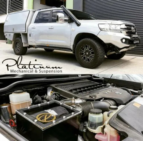 Platinum Mechanical and Suspension Short Entry Powdercoated Black Stainless Snorkel & Custom Airbox (Landcruiser LC...