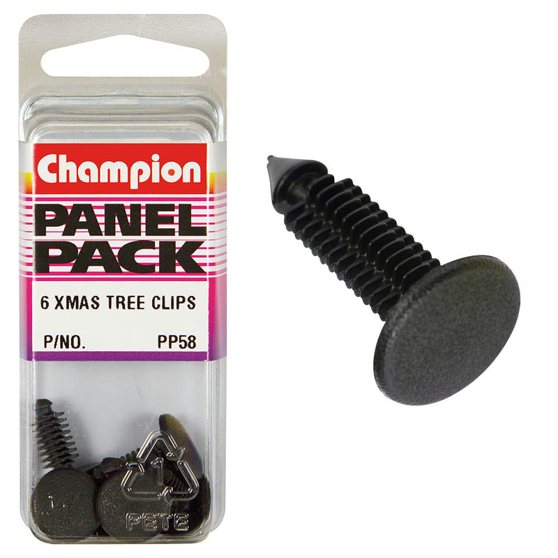 Champion Fasteners Xmas Tree Clip Black Len: 17.2mm Stem