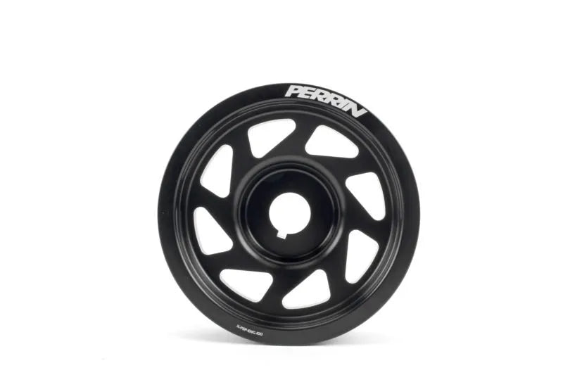 Perrin Crank Pulley (EJ Engines WITHOUT Air Con) Black — fits Subaru Forester
