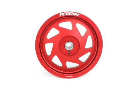 Perrin Crank Pulley Small Hub (FA/FB Engines) Red — fits Subaru Forester