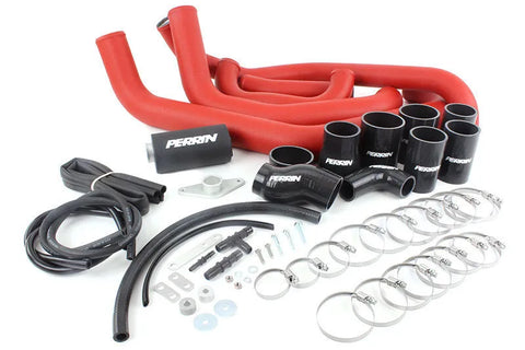 Perrin Front Mount Intercooler Boost Tube Kit Only (STi 08-14) Red Piping