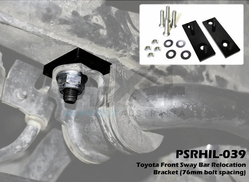 Performance Suspension Racing Front Sway Bar Relocation Bracket - 76mm bolt spacing (Toyota)
