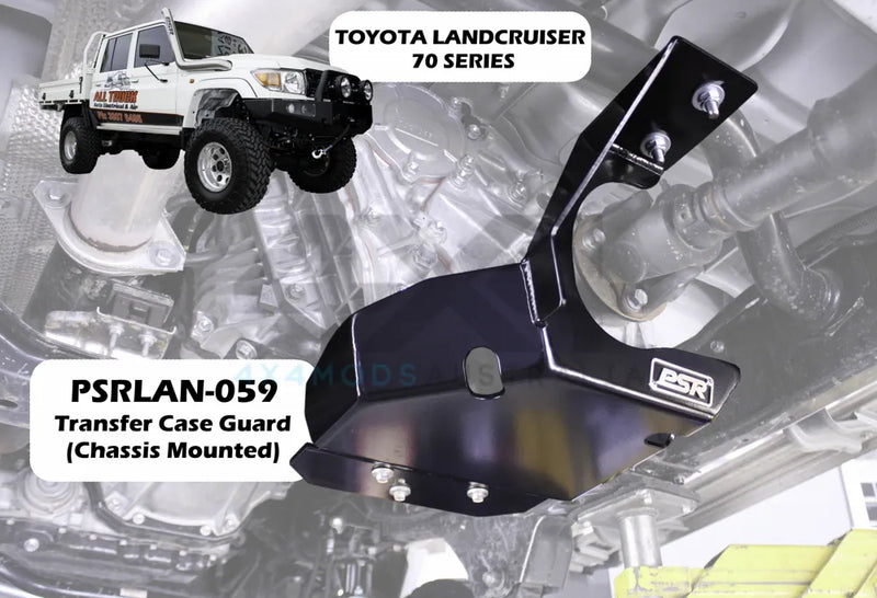Performance Suspension Racing Transfer Case Guard - Single Rear Fuel Tank Only (Landcruiser 70 Series - Chassis Mou...