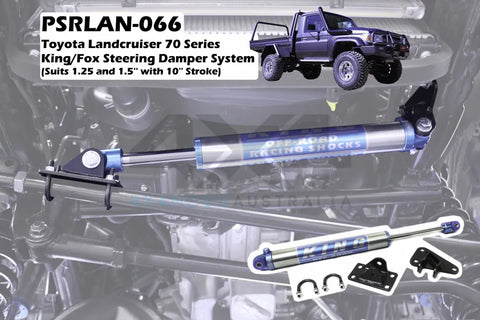 Performance Suspension Racing King/Fox Steering Damper System (Landcruiser 70 Series - suits 1.25 and 1.5in w/10in...