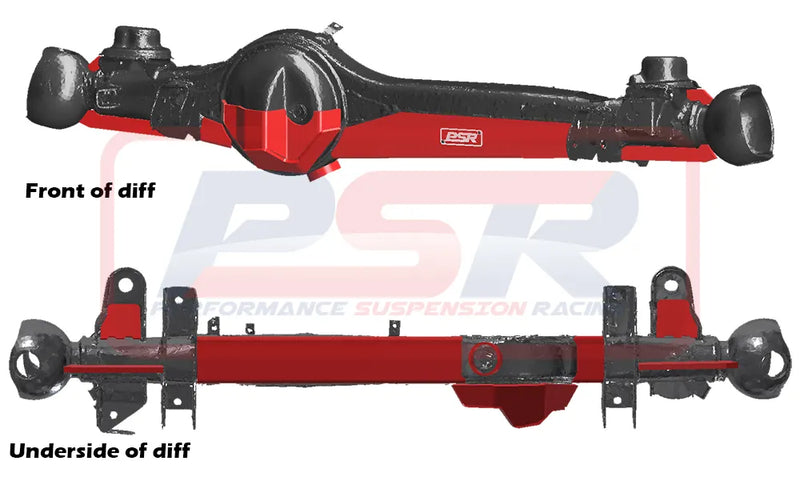 Performance Suspension Racing Front Diff Brace and Center Guard Set - Complete Weld On System (Landcruiser 70) — fi...