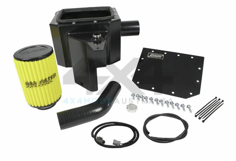 Performance Suspension Racing 4in Stainless Snorkel and AirBox - Powdercoated Finish (Navara NP300) — fits Nissan N...