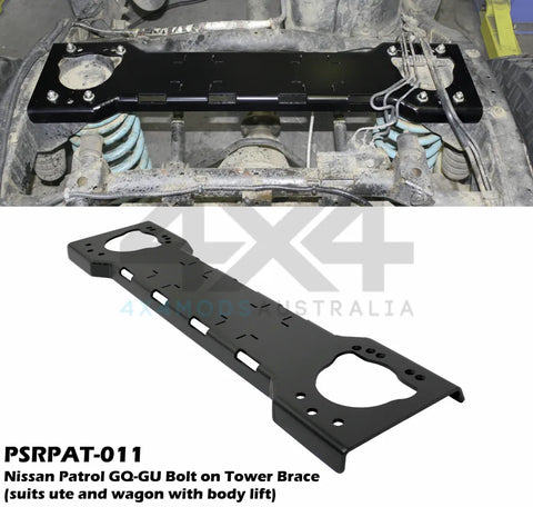 Performance Suspension Racing Bolt On Tower Brace (Patrol GQ-GU Ute + Wagon with Body Lift) — fits Nissan Patrol GQ