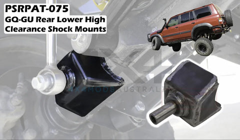 Performance Suspension Racing Rear Lower High Clearance Shock Mounts - 80mm Raised (Patrol GQ-GU) — fits Nissan Pat...