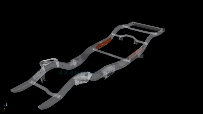 Performance Suspension Racing Chassis Bracing Rear Internal - Rear Lower Control Arm Only (Patrol GQ-GU) — fits Nis...