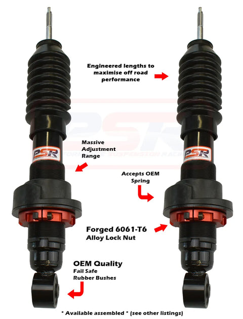 Performance Suspension Racing TTG Front 2-5" Adjustable Shock Absorber - PAIR (Navara D40/NP300/Pathfinder R51)