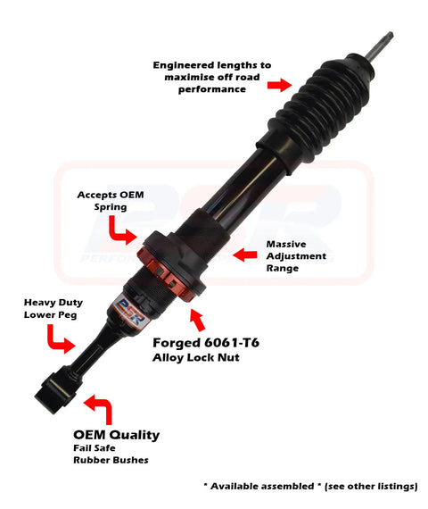 Performance Suspension Racing TTG Front Adjustable Shock Absorber (Toyota) — fits Toyota Hilux An120 An130 Series