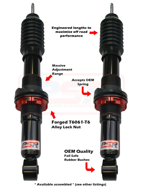 Performance Suspension Racing TTG 2-4" Front Adjustable Shock Absorber - PAIR (Colorado RG/D-Max 1-2-3/BT-50 TF 21+...