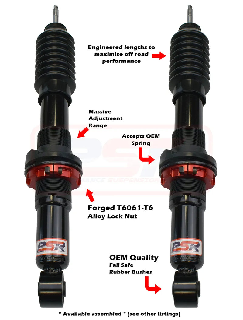 Performance Suspension Racing TTG 2-4" Front Adjustable Shock Absorber - PAIR (Colorado RG/D-Max 1-2-3/BT-50 TF 21+...